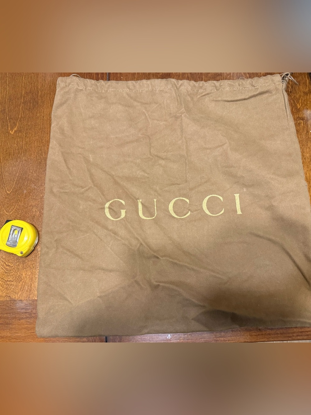 Authentic Gucci Drawstring Dust Bag Brown Size 18x18 Canvas Large
